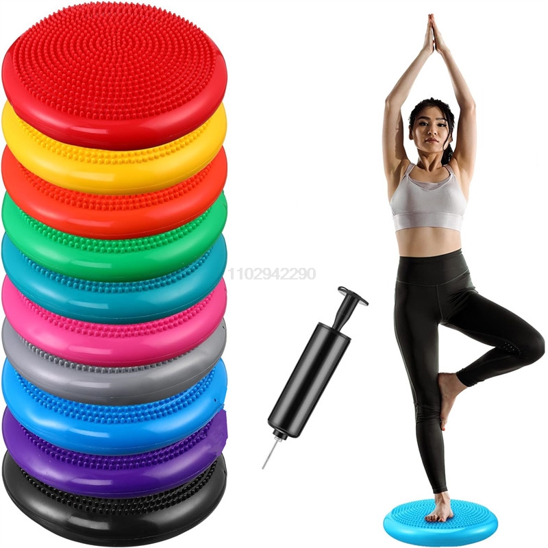 Exercise Disc Inflatable - 13.5in/34 ซม.พอง Wobble Cushion Wiggle ที่นั่ง