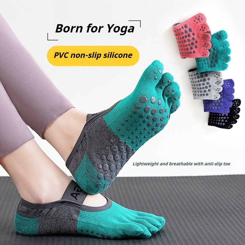 ถุงเท้าพิลาทิสกันลื่นแบบห้านิ้ - Fitness Yoga Pilates บทวิจารณ์และราคา