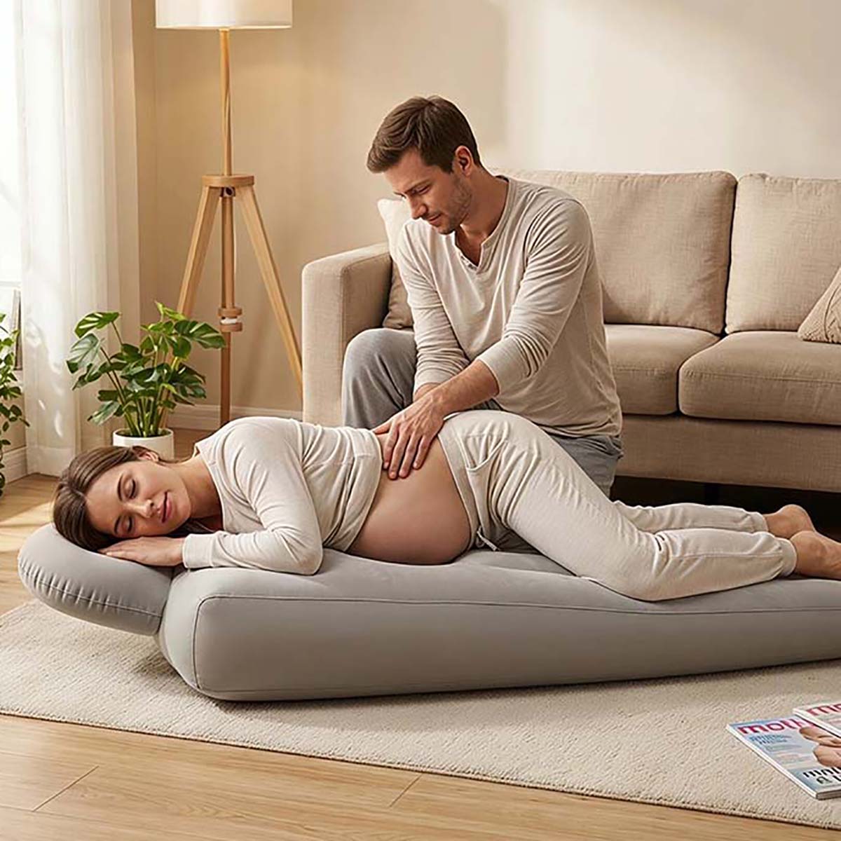 หมอนรองครรภ์แบบเป่าลม แผ่นรองโ - Mat Pilates Yoga บทวิจารณ์และราคา
